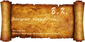 Bergner Koppány névjegykártya